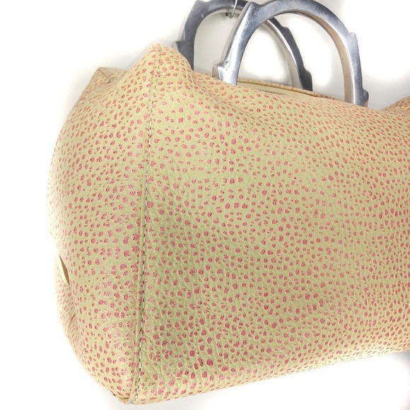 🛑SOLD🛑Latico Cream & Pink Pebble Leather Satchel - Picture 3 of 8